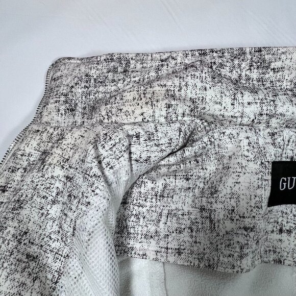Guess Coat Womens Med White Grey Speckled Hooded Jacket Warm Full Zip Moto - Picture 13 of 16